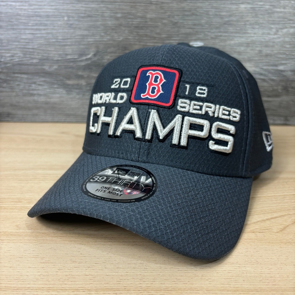 Boston Red Sox Hat Cap Fitted One Size Flex Gray New Era World Series 2018